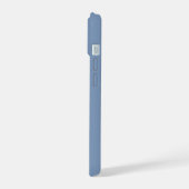 ブルーとピンクのシャドーモノグラムとグルービーな名前 iPhone 15ケース (左側面)