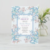 ブルーとピンクのシャワーの招待状 招待状 (スタンド正面)