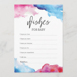 ブルーとピンクのスプラッシュ ベイビー シャワーの願い 赤ちゃんのために 招待状