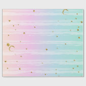 ブルーとピンクのレインボーラッピング紙 ラッピングペーパー (フラット)