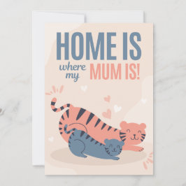 ブルーとピンクの我が家はママがいる場所 マザーズデー シーズンカード