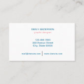 ブルーとピンクの抽象芸術ミニマル 名刺 (裏面)