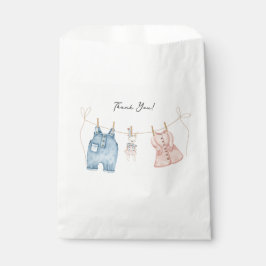 ブルーとピンクの水彩性別の表示 フェイバーバッグ