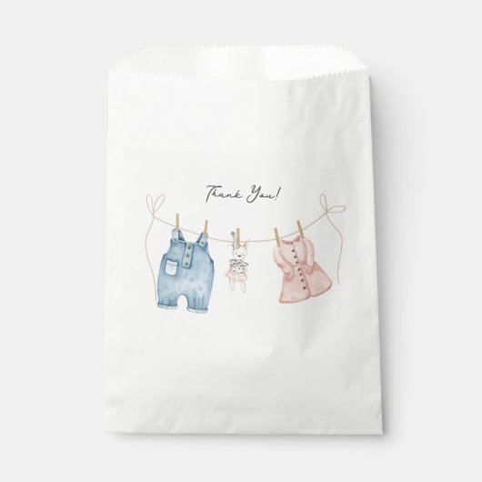 ブルーとピンクの水彩性別の表示 フェイバーバッグ (正面)