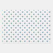 ブルーとピンクの水玉模様とハートバレンタイン ラッピングペーパーシート (正面3)