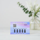 ブルーとピンクの汎用報酬カード 名刺 (スタンド正面)