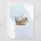 ブルーとピンクの花の男の子ベビーシャワー招待状 招待状 (裏面)