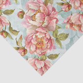 ブルーとピンクの花柄シャビーシック 薄葉紙 (詳細)