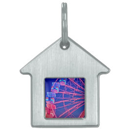 ブルーとピンクの観覧車 ペットネームタグ