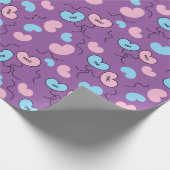 ブルーとピンクのMr. and Mrs. ウェディングバルーン シームレス ラッピングペーパー (角)