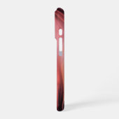ブルーとピーチのペイントスワール - ソフトアブストラクトパターン iPhoneケース (左側面)
