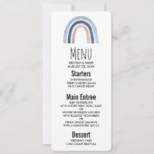 ブルーとピーチの虹のボヘミアンデザイン 招待状 (正面)