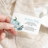 ブルーとフラワーのベビーウェア エンクロージャーカード