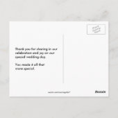 ブルーとフレームダイヤモンドカップルありがとうはがき ポストカード (裏面)