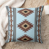 ブルーとブラウン南西スタイル クッション (ブランケット)