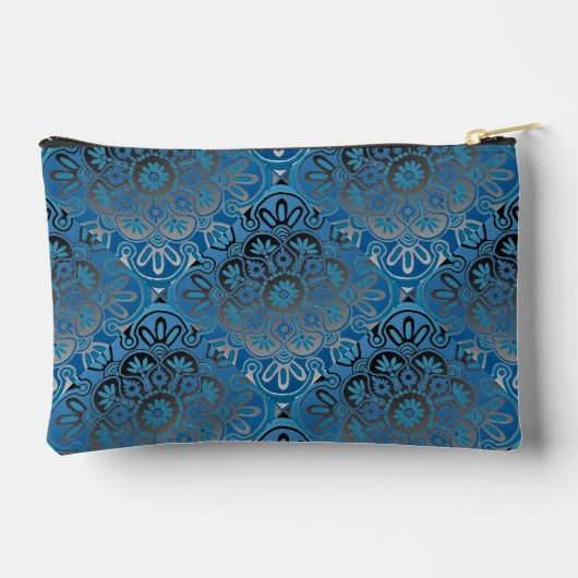 ブルーとブラックのトラベルアクセサリーバッグ アクセサリーポーチ (裏面)