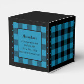 ブルーとブラックのハート型ギフトボックス(バイソン柄) フェイバーボックス (裏面サイド)