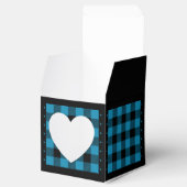 ブルーとブラックのハート型ギフトボックス(バイソン柄) フェイバーボックス (オープン)