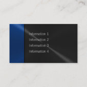 ブルーとブラックの高級メタリック 名刺 (裏面)
