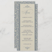 ブルーとベージュのエレガントなウェディングメニュー メニュー (正面/裏面)