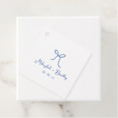 ブルーとホワお洒落イのボーパーソナライズされた結婚ズ フェイバータグ (インサイチュ)