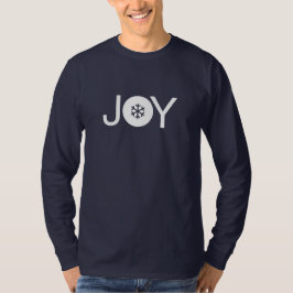 ブルーとホワイトのクリスマスジョイ長袖Tシャツ Tシャツ