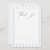 ブルーとホワイトのストライプの感謝カード サンキューカード (正面)