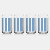 ブルーとホワイトの海岸ストライプ ガラス缶 (左)