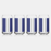 ブルーとホワイトの海岸ストライプ ガラス缶 (右)