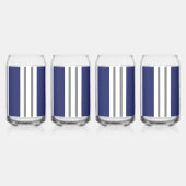 ブルーとホワイトの海岸ストライプ ガラス缶 (左)