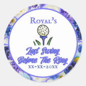 ブルーとホワイトの花嫁の最後の独身パーティー ラウンドシール (正面)