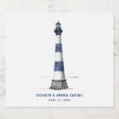 ブルーとホワイトストライプのライトハ結婚ウス ビールラベル (シングルラベル)