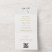 ブルーとホワイト | ホワイトリボン ウェディング OR オールインワン招待状 (内側)