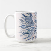 ブルーとライトピンクの水彩花曼荼羅 コーヒーマグカップ (左)