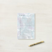 ブルーとラベンダーの水彩 ポストイット (デスク上)