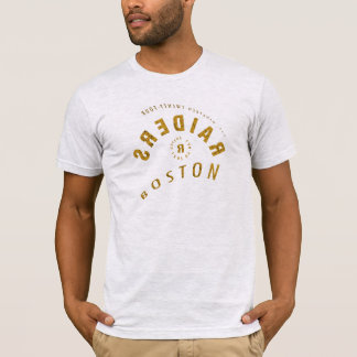 ブルーとレッドのロゴが入ったボストンのセルフィーTシャツ Tシャツ