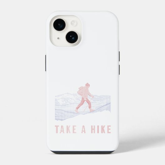 ブルーとレッドのTake a Hike iPhoneケース (裏面)