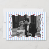 ブルーとワインレッドの冬の結婚式 ウェディング+パーティー 招待状 (裏面)