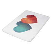 ブルーと赤いハートペアモダンのハイテクデザイン バスマット (アングル)