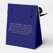 ブルーと金ゴールドの結婚新婚ありがとう フェイバーボックス (裏面サイド)