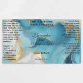 ブルーと金ゴールドの防水性化粧品用ドロッパーボトル ラベル (デザイン1)