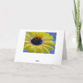 ブルーと金ゴールドひまわりデザイン カード (裏面)