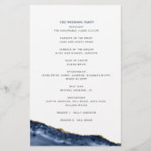 ブルーと金ゴールドアゲート縁ど結婚式 プログラム (裏面)