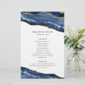 ブルーと金ゴールドアゲート縁ど結婚式 プログラム (スタンド正面)