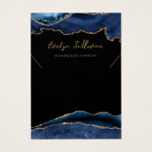 ブルーと金ゴールドアジェートネックレス表示カード (正面)