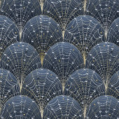 ブルーと金ゴールドアールデココブラグジュアリー ラッピングペーパー