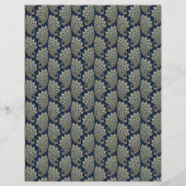 ブルーと金ゴールドアールデコピーコックスクラップブック紙 (裏面)