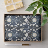 ブルーと金ゴールドエレガントアールヌーボームーンデクページ 薄葉紙 (ギフト)