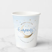 ブルーと金ゴールドオンザムーン紙カップ 紙コップ (裏面)