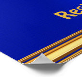 ブルーと金ゴールドガールズバスケットボールポスター、あなたのテキスト ポスター (角)